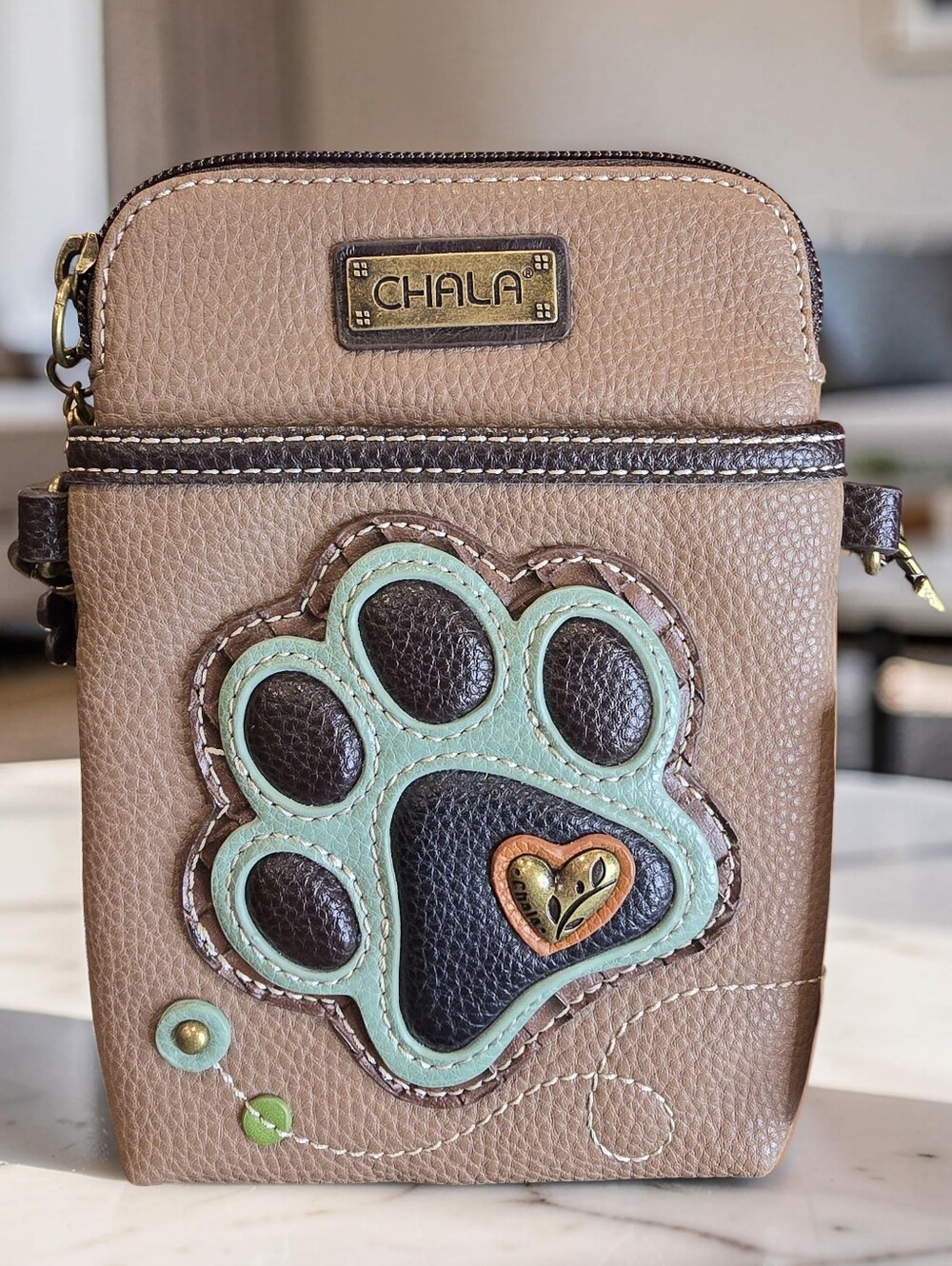 Chala Paw Print Cell Phone Crossbody Purse NWT